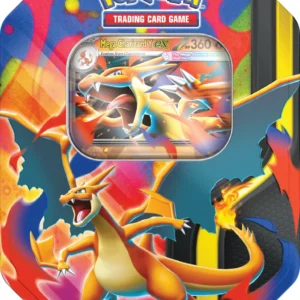 MEGA CHARIZARD TIN ¡Elige a tu Charizard, Charizard es capaz de romper sus propios límites y megaevolucionar! LANZAMIENTO 20 DE FEBRERO 2026